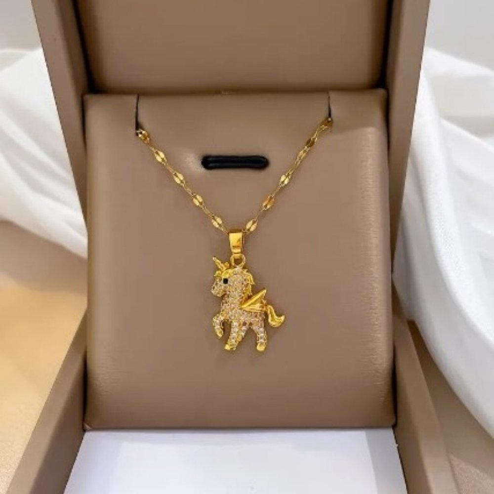Golden Pegasus Necklace